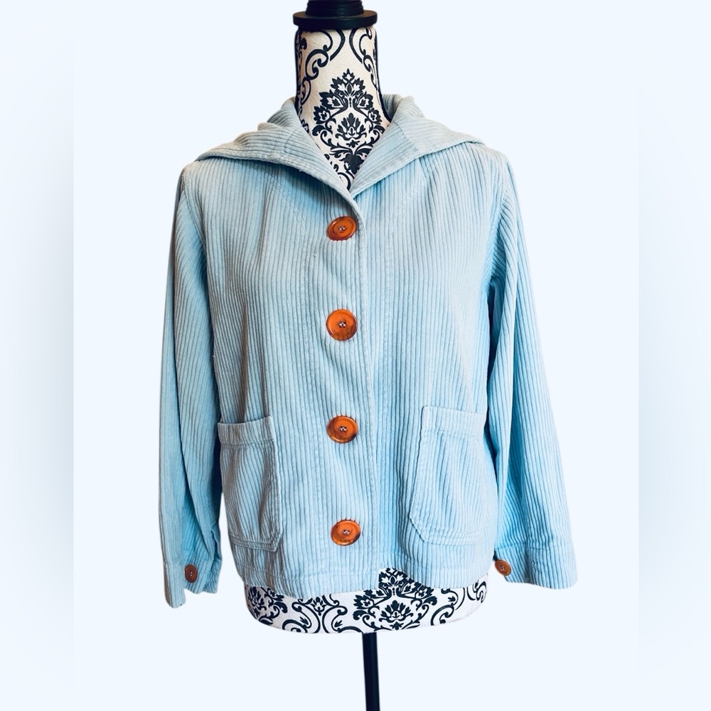 Big Bud Press Corduroy Sailor Jacket Baby Blue XS - Picture 2 of 9